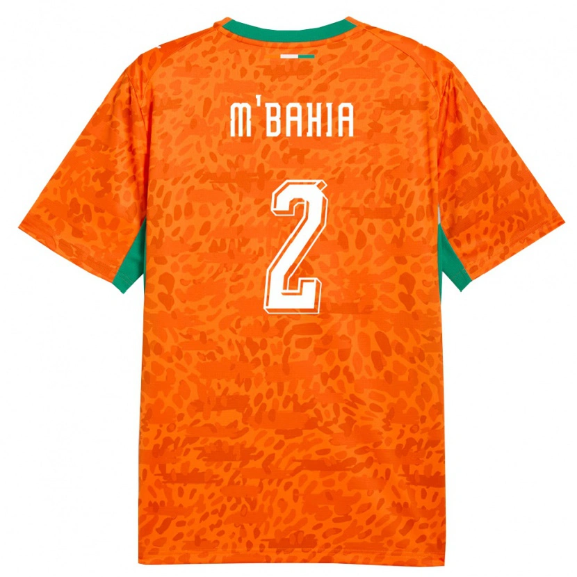 Danxen Women Ivory Coast Ivan M'bahia #2 Orange Green White Home Jersey 26-28 T-Shirt