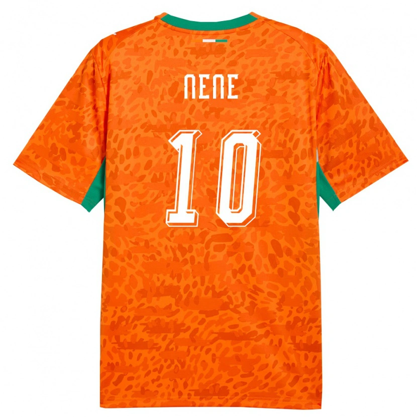 Danxen Women Ivory Coast Levy Nene #10 Orange Green White Home Jersey 26-28 T-Shirt