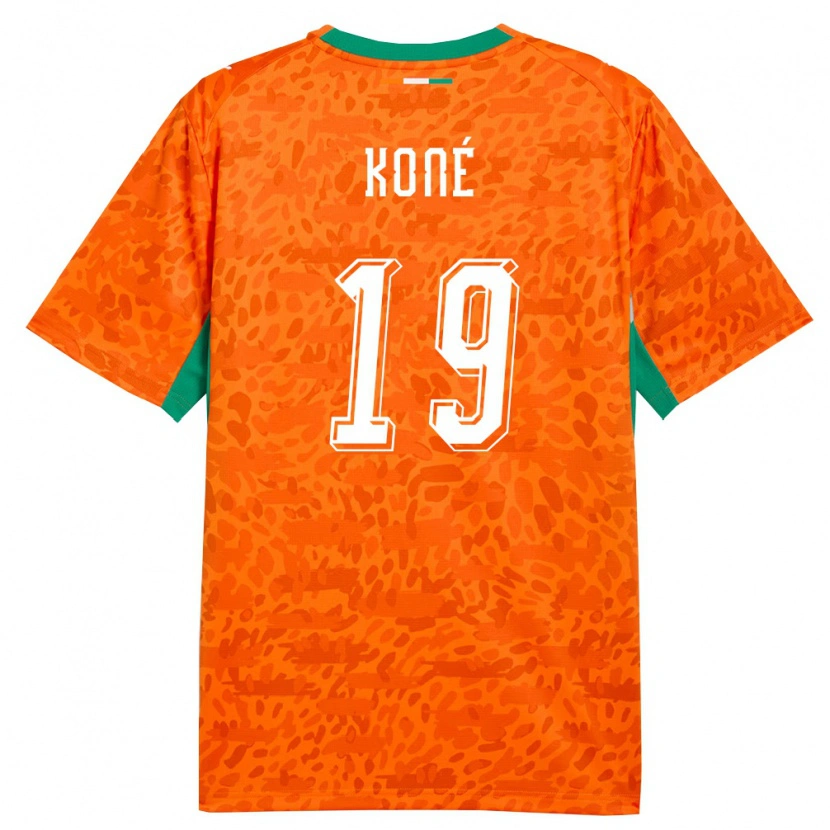 Danxen Women Ivory Coast Alassane Koné #19 Orange Green White Home Jersey 26-28 T-Shirt