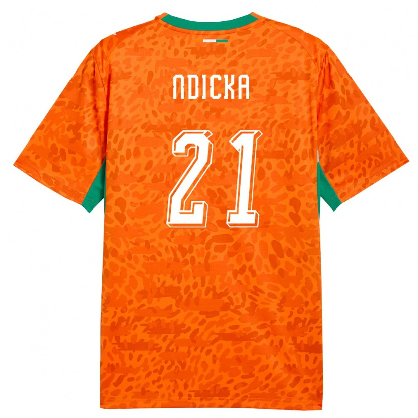 Danxen Women Ivory Coast Evan Ndicka #21 Orange Green White Home Jersey 26-28 T-Shirt