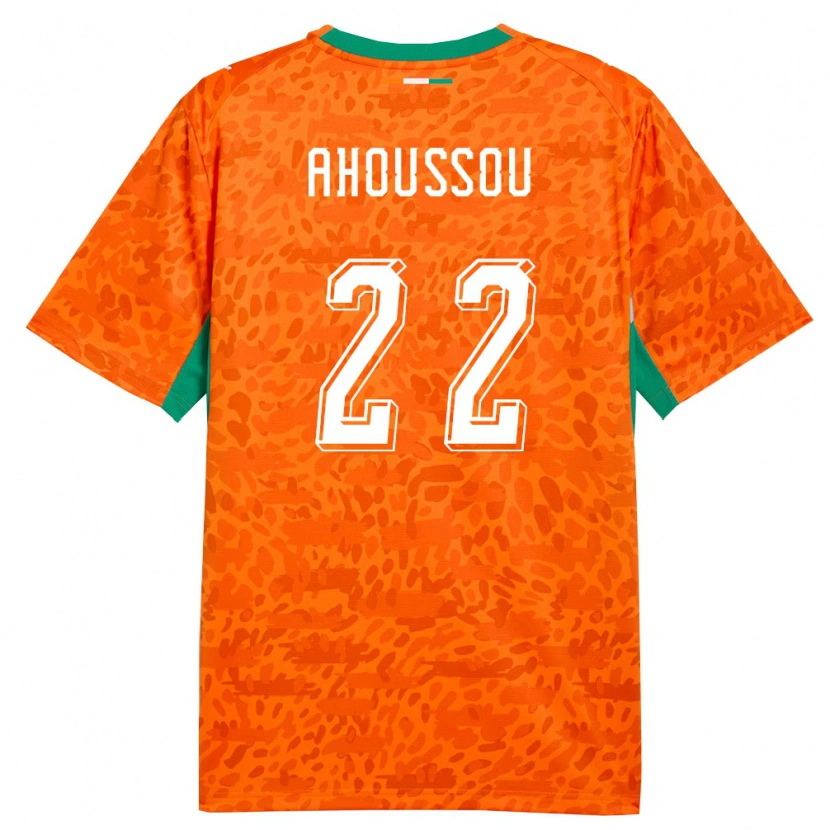 Danxen Women Ivory Coast Ange Ahoussou #22 Orange Green White Home Jersey 26-28 T-Shirt