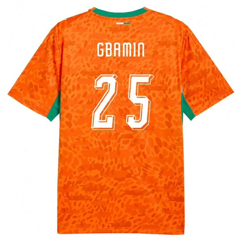 Danxen Women Ivory Coast Jean-Philippe Gbamin #25 Orange Green White Home Jersey 26-28 T-Shirt
