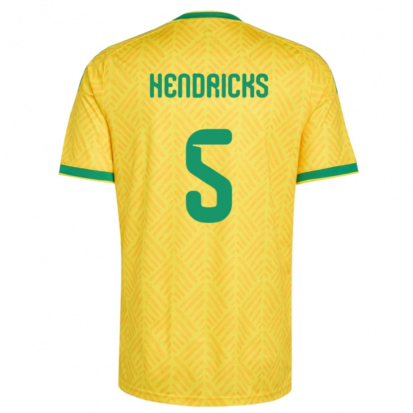 Danxen Women South Africa Luke Hendricks #5 Yellow Green Home Jersey 26-28 T-Shirt