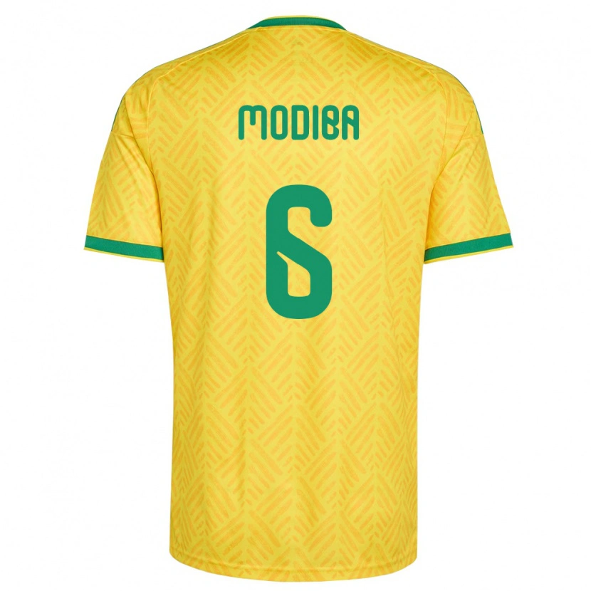 Danxen Women South Africa Aubrey Modiba #6 Yellow Green Home Jersey 26-28 T-Shirt