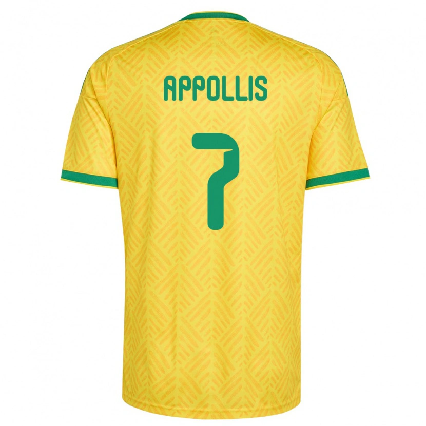 Danxen Women South Africa Oswin Appollis #7 Yellow Green Home Jersey 26-28 T-Shirt