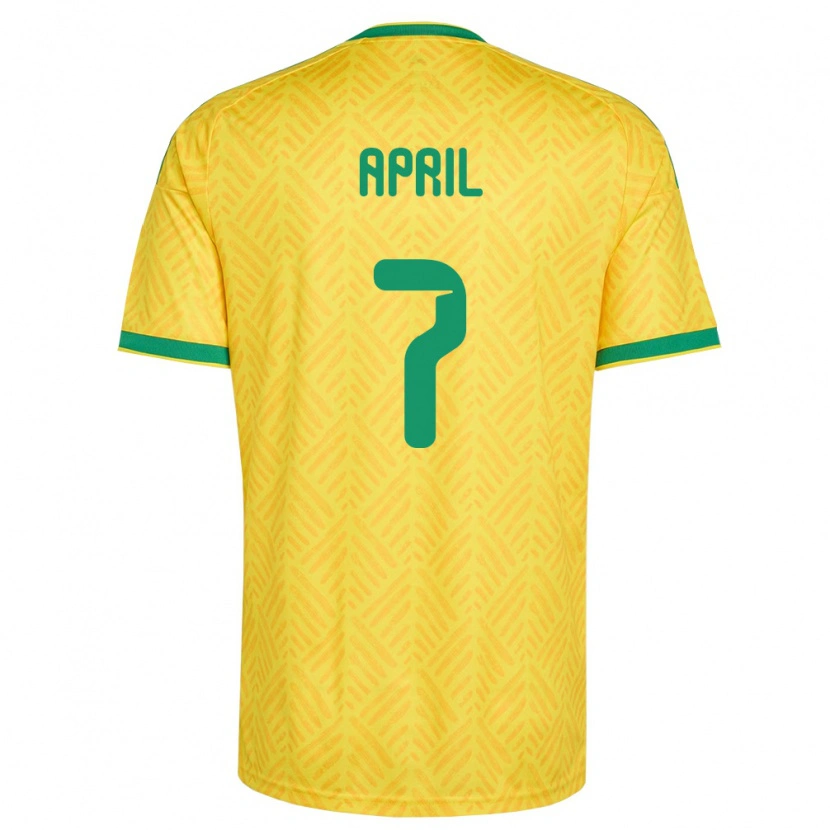 Danxen Women South Africa Shakeel April #7 Yellow Green Home Jersey 26-28 T-Shirt