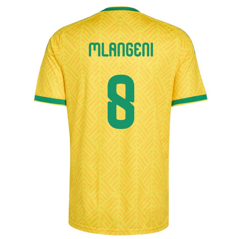 Danxen Women South Africa Teboho Mlangeni #8 Yellow Green Home Jersey 26-28 T-Shirt