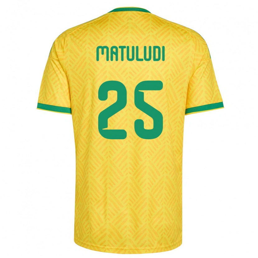 Danxen Women South Africa Thabang Matuludi #25 Yellow Green Home Jersey 26-28 T-Shirt