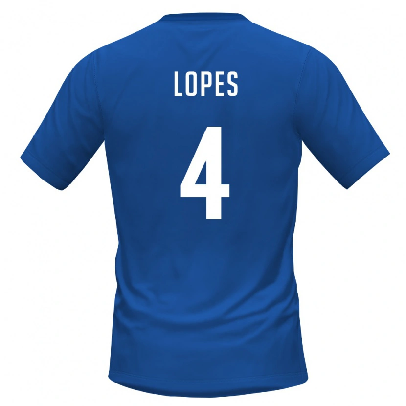 Danxen Women Cape Verde Roberto Lopes #4 Royal Blue Red Home Jersey 26-28 T-Shirt