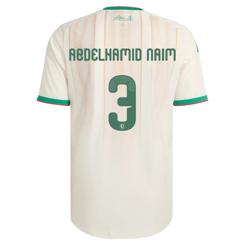 Danxen Women Algeria Issam Abdelhamid Naim #3 Off-White Green Red Home Jersey 26-28 T-Shirt