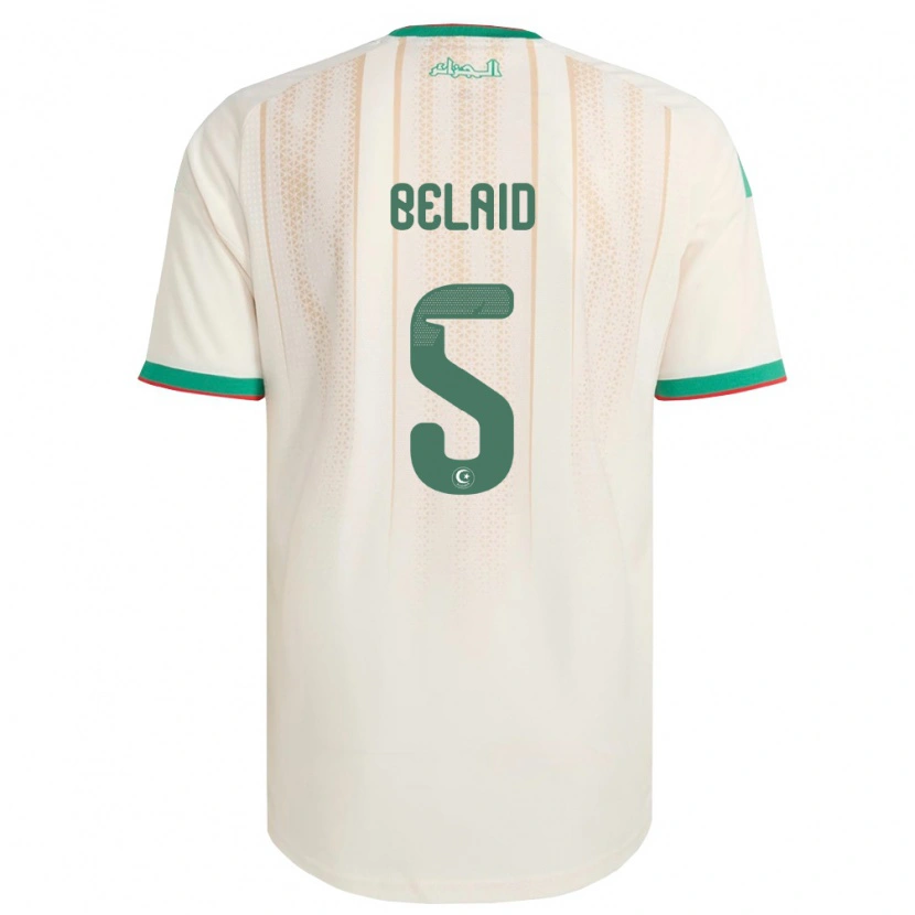 Danxen Women Algeria Zineddine Belaid #5 Off-White Green Red Home Jersey 26-28 T-Shirt