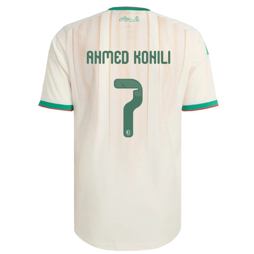 Danxen Women Algeria Ben Ahmed Kohili #7 Off-White Green Red Home Jersey 26-28 T-Shirt