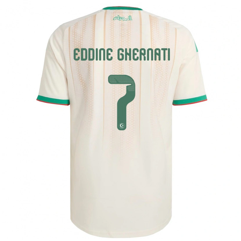 Danxen Women Algeria Hasan Eddine Ghernati #7 Off-White Green Red Home Jersey 26-28 T-Shirt