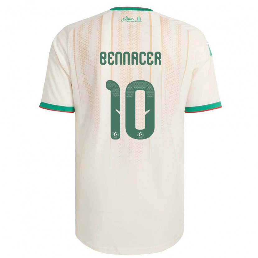 Danxen Women Algeria Ismaël Bennacer #10 Off-White Green Red Home Jersey 26-28 T-Shirt
