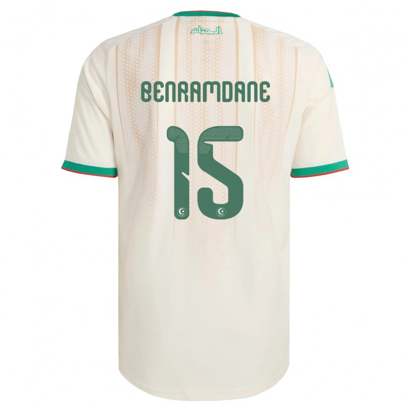 Danxen Women Algeria Noam Benramdane #15 Off-White Green Red Home Jersey 26-28 T-Shirt