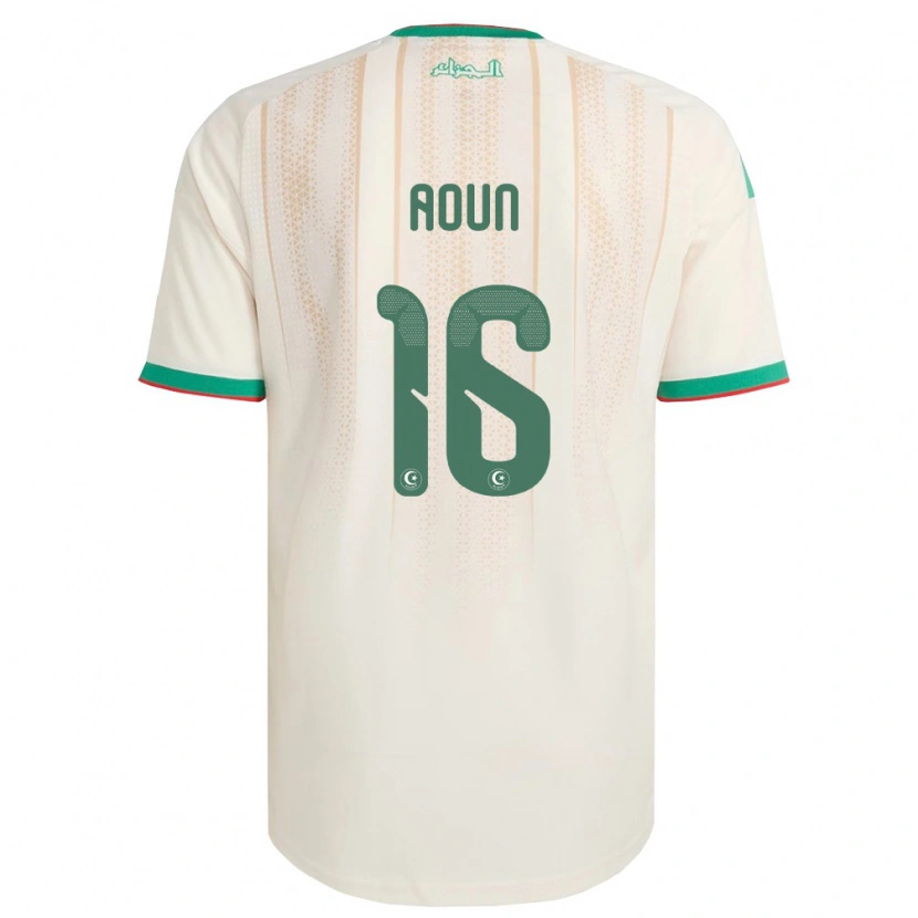 Danxen Women Algeria Abdellah Aoun #16 Off-White Green Red Home Jersey 26-28 T-Shirt