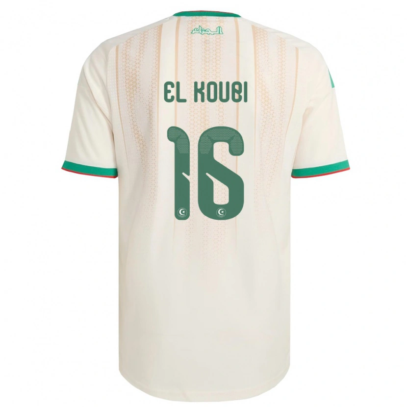 Danxen Women Algeria Mohammed El Koubi #16 Off-White Green Red Home Jersey 26-28 T-Shirt