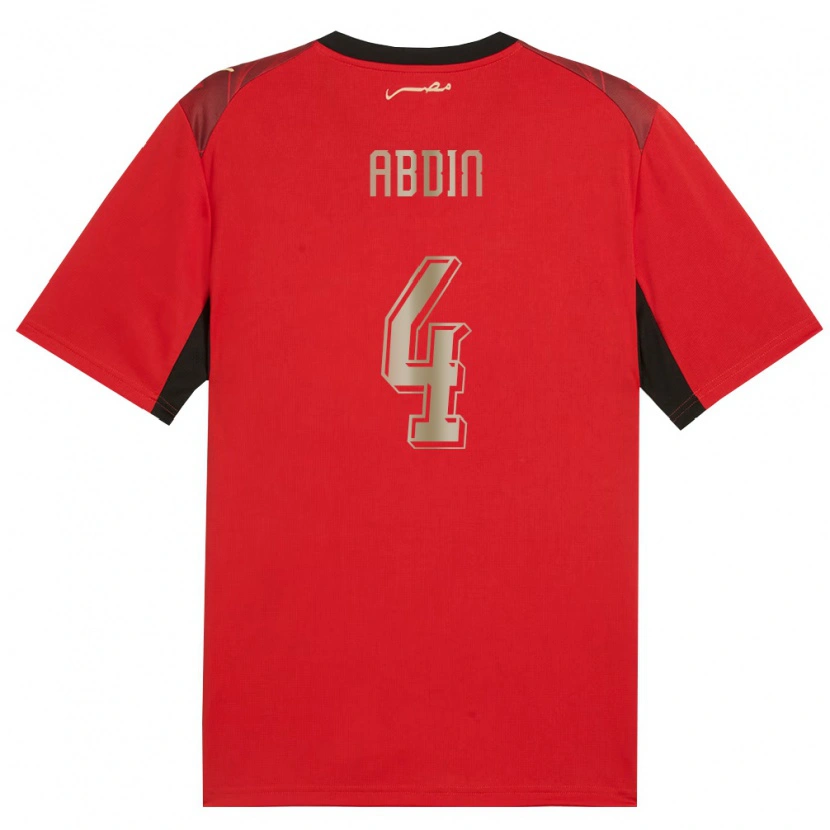 Danxen Women Egypt Ahmed Abdin #4 Red Black Gold Home Jersey 26-28 T-Shirt