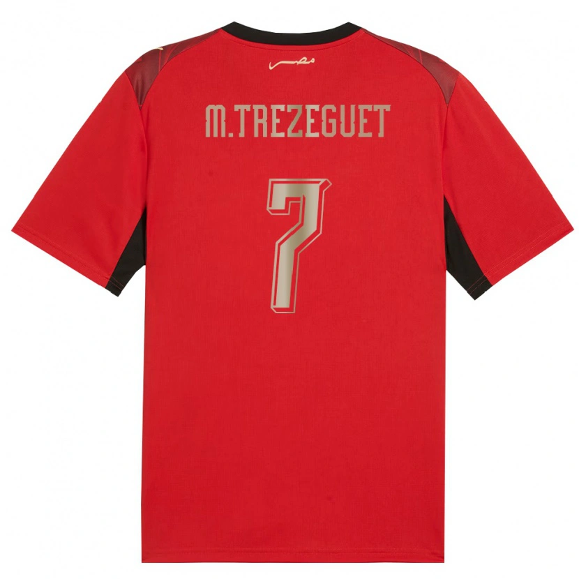 Danxen Women Egypt Trezeguet #7 Red Black Gold Home Jersey 26-28 T-Shirt