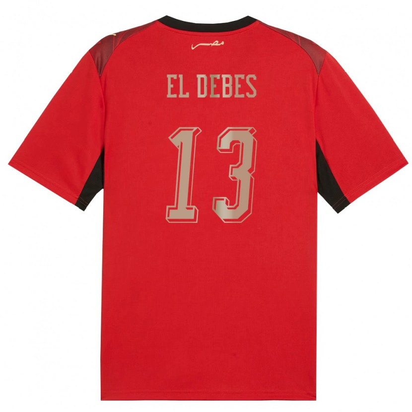 Danxen Women Egypt Karim El Debes #13 Red Black Gold Home Jersey 26-28 T-Shirt