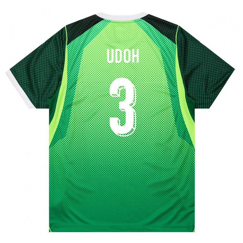 Danxen Women Nigeria Solomon Udoh #3 Green White Home Jersey 26-28 T-Shirt