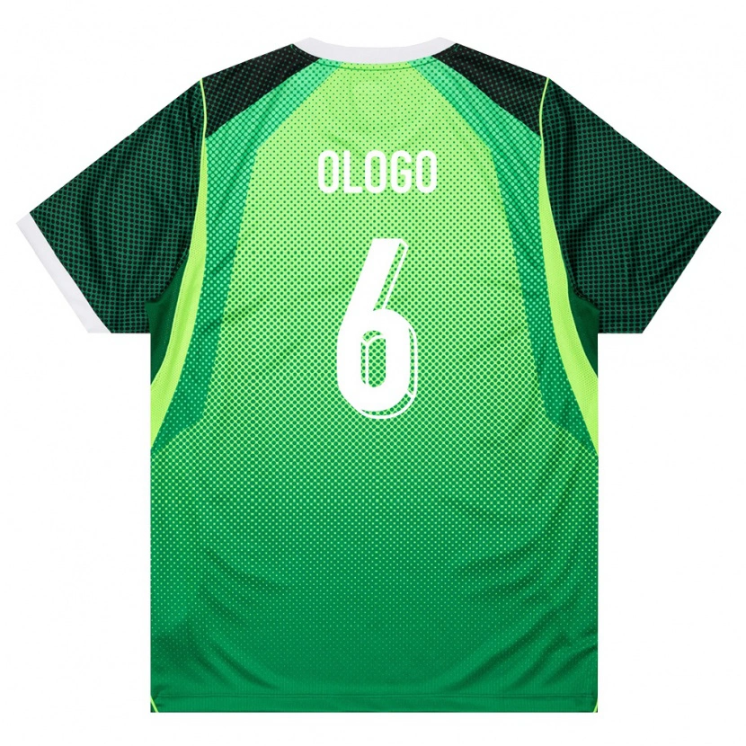 Danxen Women Nigeria Michael Ologo #6 Green White Home Jersey 26-28 T-Shirt