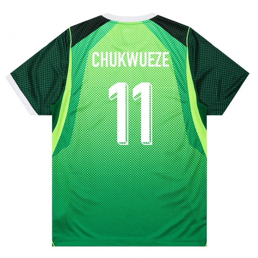 Danxen Women Nigeria Samuel Chukwueze #11 Green White Home Jersey 26-28 T-Shirt