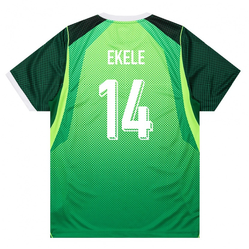 Danxen Women Nigeria Emmanuel Ekele #14 Green White Home Jersey 26-28 T-Shirt