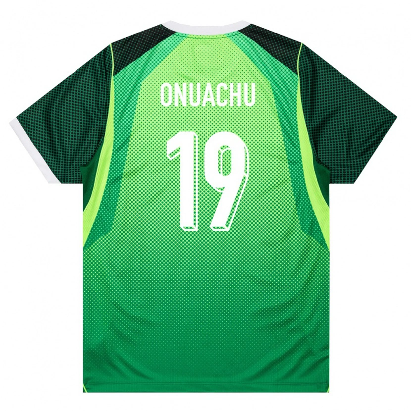 Danxen Women Nigeria Paul Onuachu #19 Green White Home Jersey 26-28 T-Shirt