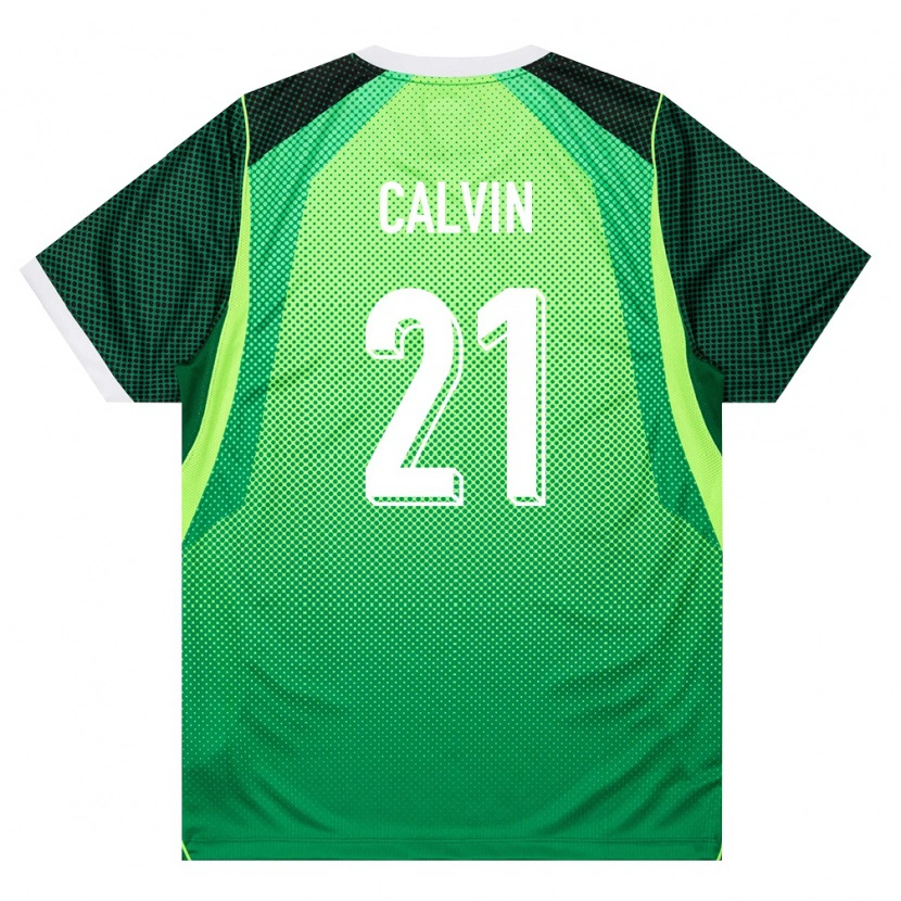 Danxen Women Nigeria Calvin Bassey #21 Green White Home Jersey 26-28 T-Shirt