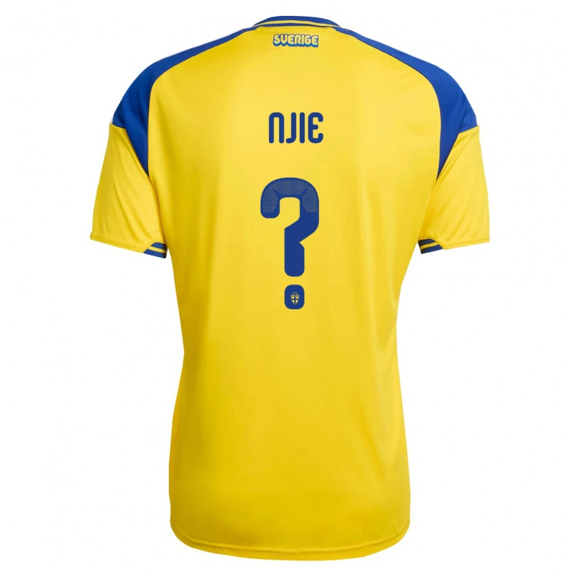 Danxen Women Sweden Alieu Njie #0 Yellow Blue White Home Jersey 26-28 T-Shirt