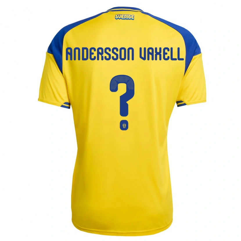 Danxen Women Sweden Milo Andersson Vaxell #0 Yellow Blue White Home Jersey 26-28 T-Shirt