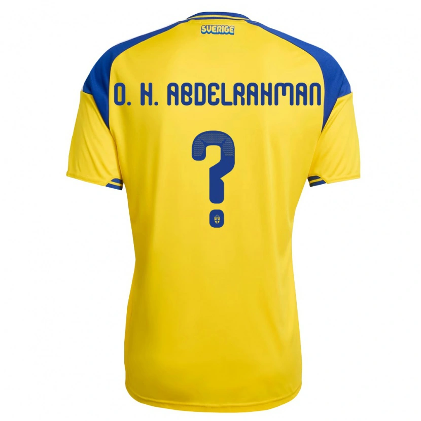 Danxen Women Sweden Osman Haroun Abdelrahman #0 Yellow Blue White Home Jersey 26-28 T-Shirt
