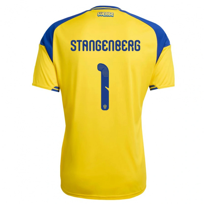Danxen Women Sweden Svante Stangenberg #1 Yellow Blue White Home Jersey 26-28 T-Shirt