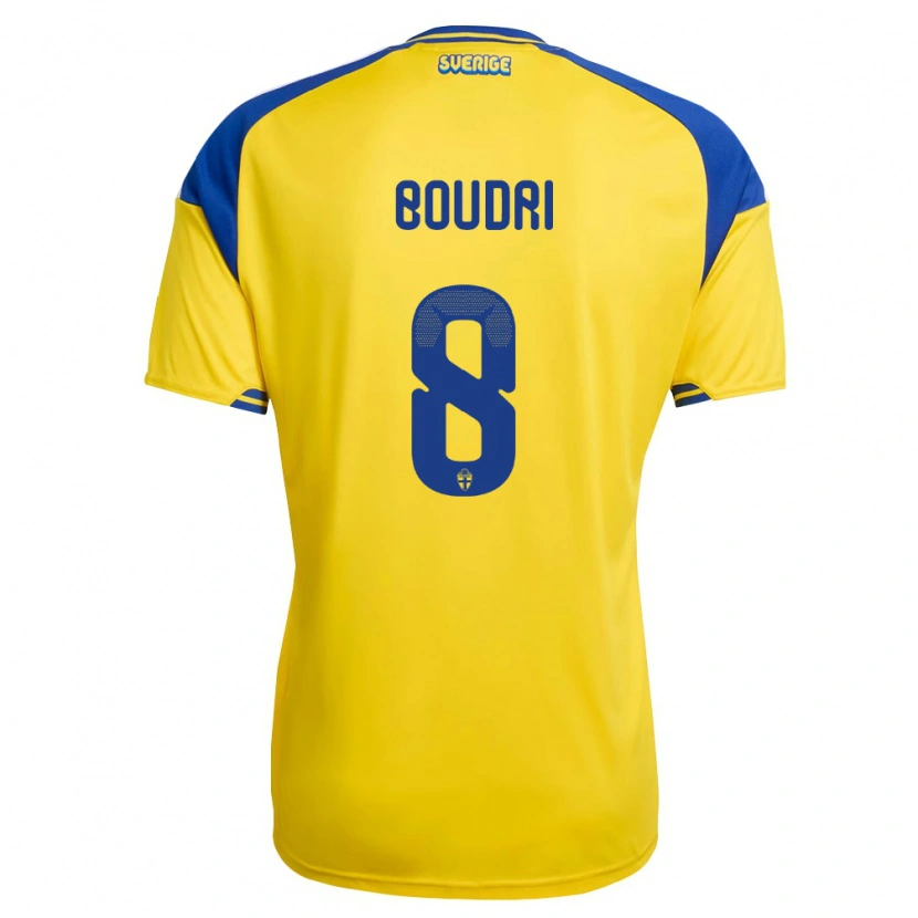 Danxen Women Sweden Amin Boudri #8 Yellow Blue White Home Jersey 26-28 T-Shirt