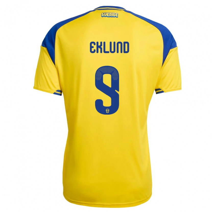 Danxen Women Sweden Leonel Eklund #9 Yellow Blue White Home Jersey 26-28 T-Shirt