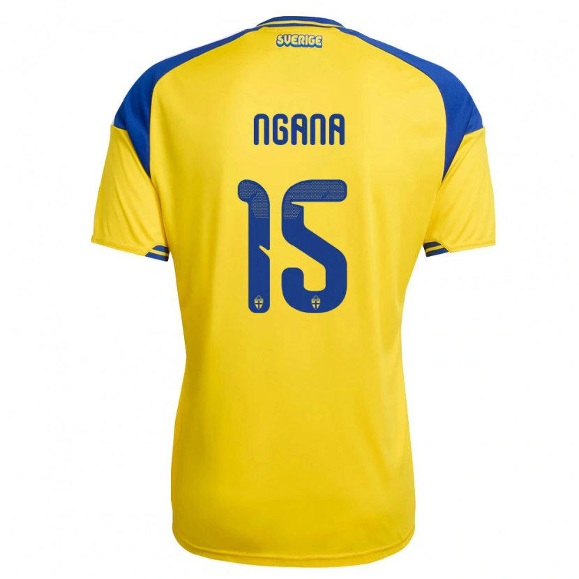 Danxen Women Sweden Warren Ngana #15 Yellow Blue White Home Jersey 26-28 T-Shirt