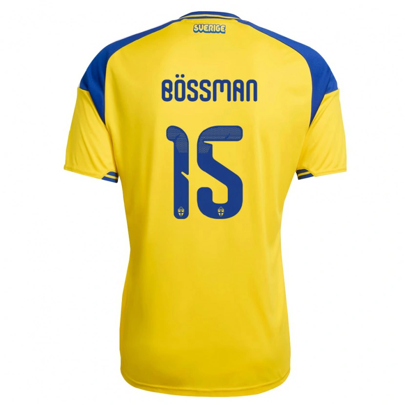 Danxen Women Sweden Beppe Bössman #15 Yellow Blue White Home Jersey 26-28 T-Shirt