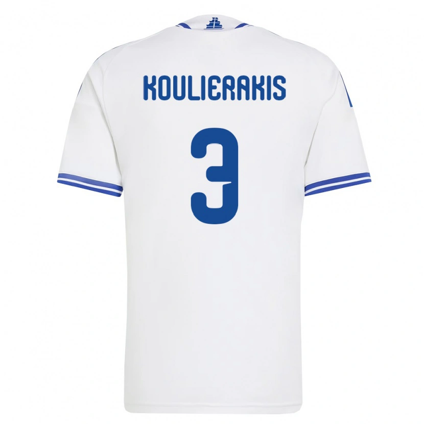 Danxen Women Greece Konstantinos Koulierakis #3 White Blue Home Jersey 26-28 T-Shirt