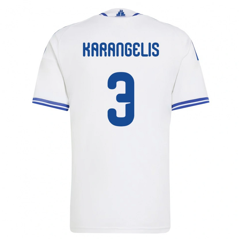 Danxen Women Greece Konstantinos Karangelis #3 White Blue Home Jersey 26-28 T-Shirt