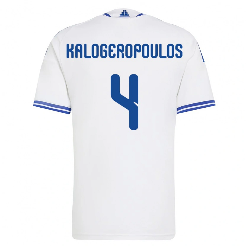 Danxen Women Greece Alexios Kalogeropoulos #4 White Blue Home Jersey 26-28 T-Shirt