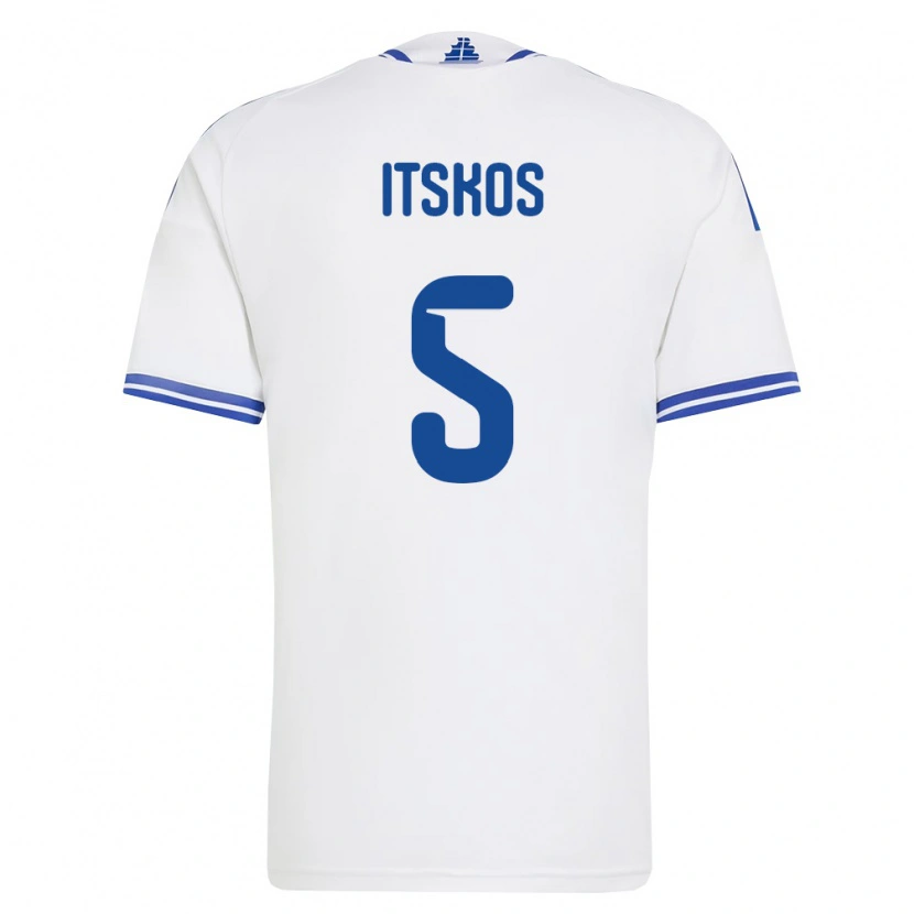 Danxen Women Greece Georgios Itskos #5 White Blue Home Jersey 26-28 T-Shirt