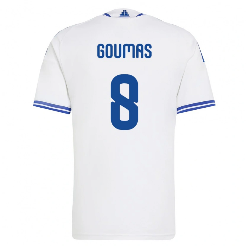 Danxen Women Greece Konstantinos Goumas #8 White Blue Home Jersey 26-28 T-Shirt