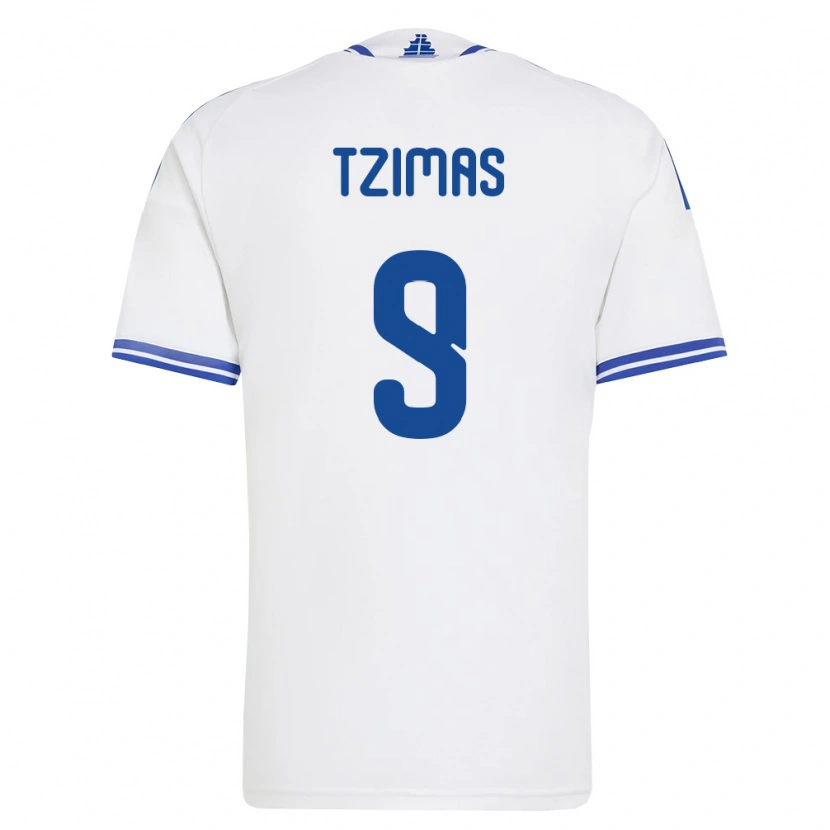 Danxen Women Greece Stefanos Tzimas #9 White Blue Home Jersey 26-28 T-Shirt