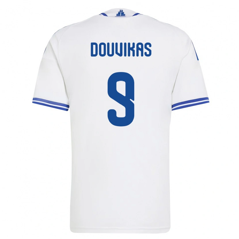 Danxen Women Greece Anastasios Douvikas #9 White Blue Home Jersey 26-28 T-Shirt