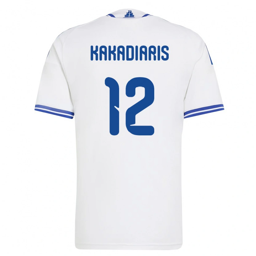 Danxen Women Greece Theofilos Kakadiaris #12 White Blue Home Jersey 26-28 T-Shirt