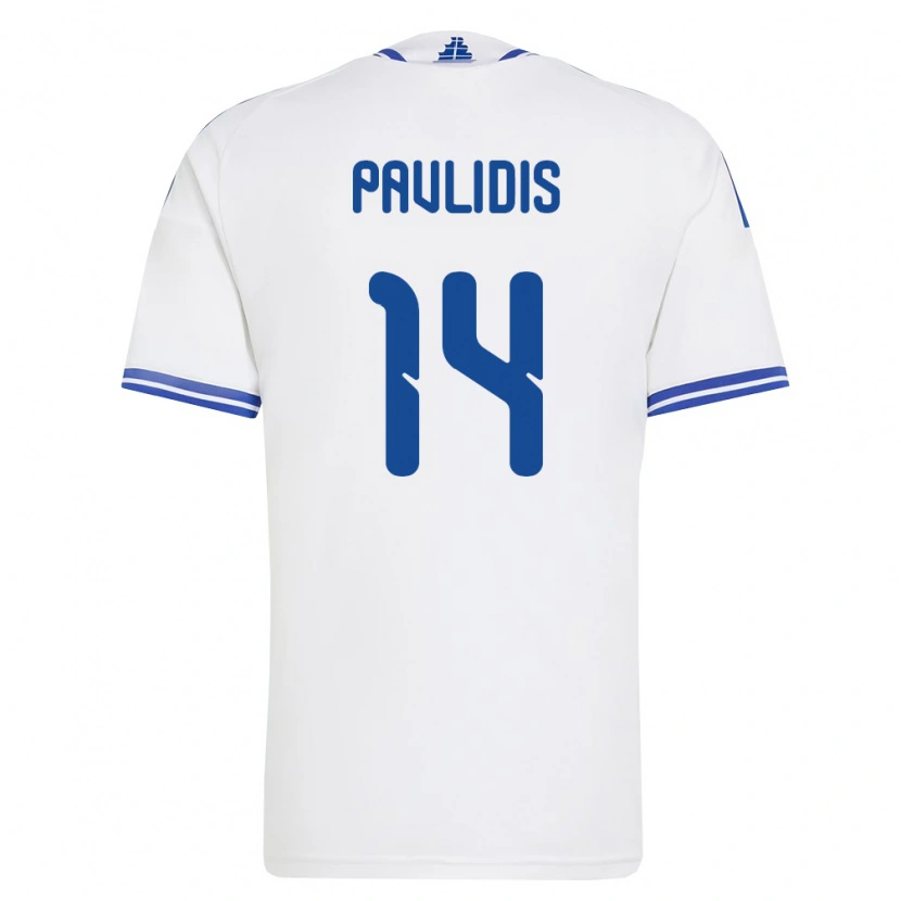 Danxen Women Greece Vangelis Pavlidis #14 White Blue Home Jersey 26-28 T-Shirt