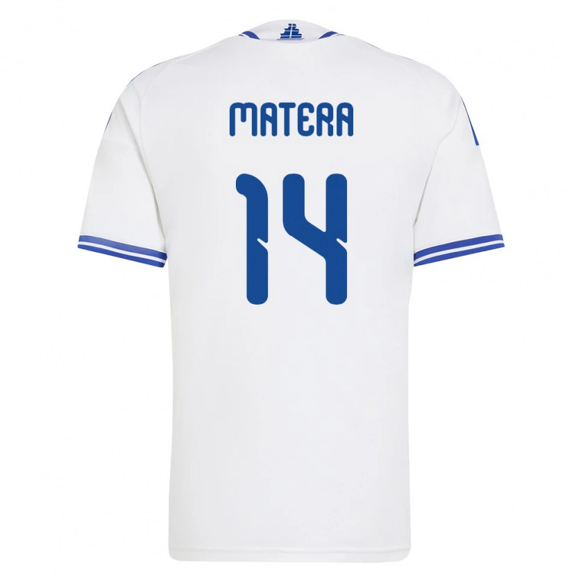 Danxen Women Greece Marios Matera #14 White Blue Home Jersey 26-28 T-Shirt