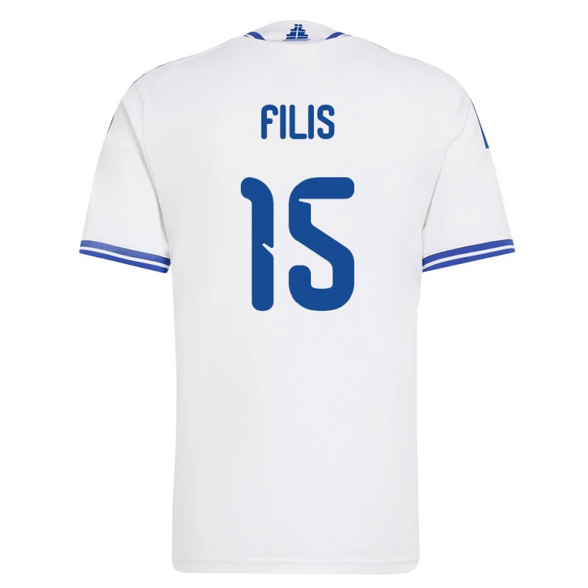 Danxen Women Greece Christos Filis #15 White Blue Home Jersey 26-28 T-Shirt