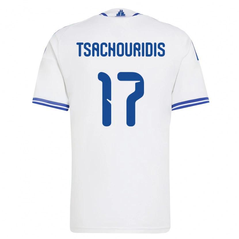 Danxen Women Greece Orestis Tsachouridis #17 White Blue Home Jersey 26-28 T-Shirt